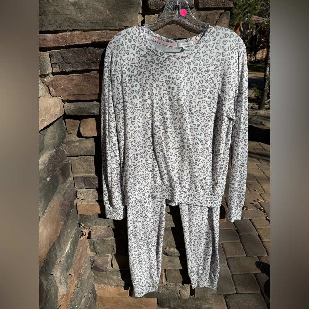 PJ Salvage Gray Leopard Pajama Set